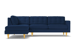 Logan 2pc Velvet Sectional Sofa :: Leg Finish: Natural / Configuration: LAF - Chaise on the Left