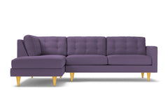 Logan 2pc Velvet Sectional Sofa :: Leg Finish: Natural / Configuration: LAF - Chaise on the Left