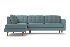 Logan 2pc Velvet Sectional Sofa :: Leg Finish: Pecan / Configuration: LAF - Chaise on the Left