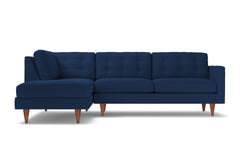 Logan 2pc Velvet Sectional Sofa :: Leg Finish: Pecan / Configuration: LAF - Chaise on the Left