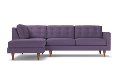 Logan 2pc Velvet Sectional Sofa :: Leg Finish: Pecan / Configuration: LAF - Chaise on the Left