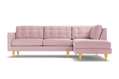 Logan 2pc Velvet Sectional Sofa :: Leg Finish: Natural / Configuration: RAF - Chaise on the Right