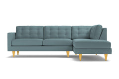 Logan 2pc Velvet Sectional Sofa :: Leg Finish: Natural / Configuration: RAF - Chaise on the Right