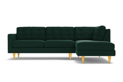 Logan 2pc Velvet Sectional Sofa :: Leg Finish: Natural / Configuration: RAF - Chaise on the Right