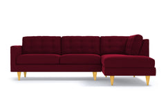 Logan 2pc Velvet Sectional Sofa :: Leg Finish: Natural / Configuration: RAF - Chaise on the Right