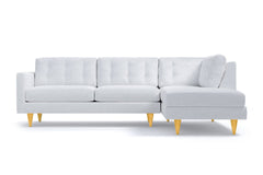 Logan 2pc Velvet Sectional Sofa :: Leg Finish: Natural / Configuration: RAF - Chaise on the Right