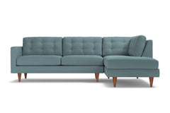 Logan 2pc Velvet Sectional Sofa :: Leg Finish: Pecan / Configuration: RAF - Chaise on the Right
