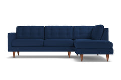 Logan 2pc Velvet Sectional Sofa :: Leg Finish: Pecan / Configuration: RAF - Chaise on the Right