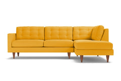 Logan 2pc Velvet Sectional Sofa :: Leg Finish: Pecan / Configuration: RAF - Chaise on the Right