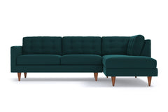 Logan 2pc Velvet Sectional Sofa :: Leg Finish: Pecan / Configuration: RAF - Chaise on the Right