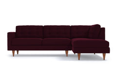 Logan 2pc Velvet Sectional Sofa :: Leg Finish: Pecan / Configuration: RAF - Chaise on the Right