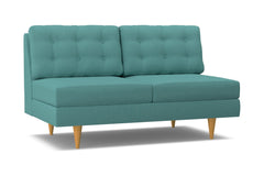 Logan Armless Apartment Size Sofa :: Leg Finish: Natural