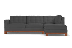 Logan Drive 2pc Sleeper Sectional Sofa :: Leg Finish: Pecan / Configuration: RAF - Chaise on the Right / Sleeper Option: Deluxe Innerspring Mattress