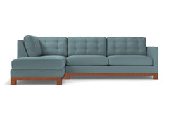 Logan Drive 2pc Sleeper Sectional Sofa :: Leg Finish: Pecan / Configuration: LAF - Chaise on the Left / Sleeper Option: Deluxe Innerspring Mattress