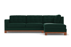 Logan Drive 2pc Sleeper Sectional Sofa :: Leg Finish: Pecan / Configuration: RAF - Chaise on the Right / Sleeper Option: Deluxe Innerspring Mattress