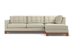 Logan Drive 2pc Sleeper Sectional Sofa :: Leg Finish: Pecan / Configuration: RAF - Chaise on the Right / Sleeper Option: Deluxe Innerspring Mattress