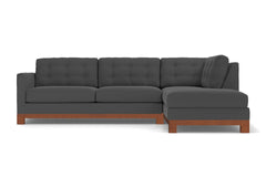 Logan Drive 2pc Sleeper Sectional Sofa :: Leg Finish: Pecan / Configuration: RAF - Chaise on the Right / Sleeper Option: Deluxe Innerspring Mattress