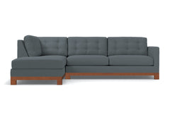 Logan Drive 2pc Sleeper Sectional Sofa :: Leg Finish: Pecan / Configuration: LAF - Chaise on the Left / Sleeper Option: Deluxe Innerspring Mattress