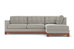 Logan Drive 2pc Sleeper Sectional Sofa :: Leg Finish: Pecan / Configuration: RAF - Chaise on the Right / Sleeper Option: Deluxe Innerspring Mattress