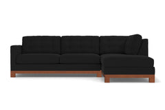 Logan Drive 2pc Sleeper Sectional Sofa :: Leg Finish: Pecan / Configuration: RAF - Chaise on the Right / Sleeper Option: Deluxe Innerspring Mattress