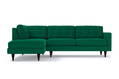 Logan 2pc Velvet Sectional Sofa :: Leg Finish: Espresso / Configuration: LAF - Chaise on the Left