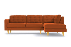 Logan 2pc Velvet Sectional Sofa :: Leg Finish: Natural / Configuration: RAF - Chaise on the Right