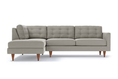 Logan 2pc Velvet Sectional Sofa :: Leg Finish: Pecan / Configuration: LAF - Chaise on the Left