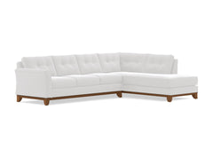 Marco 2pc Sleeper Sectional :: Leg Finish: Pecan / Configuration: RAF - Chaise on the Right / Sleeper Option: Deluxe Innerspring Mattress