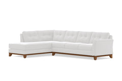 Marco 2pc Sleeper Sectional :: Leg Finish: Pecan / Configuration: LAF - Chaise on the Left / Sleeper Option: Deluxe Innerspring Mattress