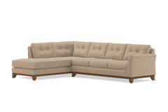 Marco 2pc Sleeper Sectional :: Leg Finish: Pecan / Configuration: LAF - Chaise on the Left / Sleeper Option: Deluxe Innerspring Mattress