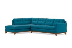 Marco 2pc Sleeper Sectional :: Leg Finish: Pecan / Configuration: LAF - Chaise on the Left / Sleeper Option: Memory Foam Mattress