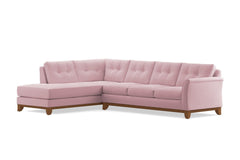 Marco 2pc Sleeper Sectional :: Leg Finish: Pecan / Configuration: LAF - Chaise on the Left / Sleeper Option: Memory Foam Mattress