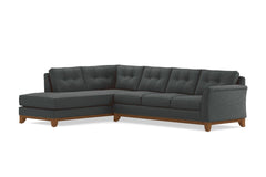 Marco 2pc Sleeper Sectional :: Leg Finish: Pecan / Configuration: LAF - Chaise on the Left / Sleeper Option: Memory Foam Mattress