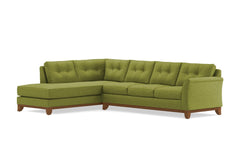 Marco 2pc Sleeper Sectional :: Leg Finish: Pecan / Configuration: LAF - Chaise on the Left / Sleeper Option: Memory Foam Mattress