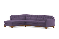 Marco 2pc Sleeper Sectional :: Leg Finish: Pecan / Configuration: LAF - Chaise on the Left / Sleeper Option: Memory Foam Mattress