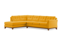 Marco 2pc Sleeper Sectional :: Leg Finish: Pecan / Configuration: LAF - Chaise on the Left / Sleeper Option: Memory Foam Mattress