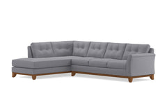 Marco 2pc Sleeper Sectional :: Leg Finish: Pecan / Configuration: LAF - Chaise on the Left / Sleeper Option: Memory Foam Mattress