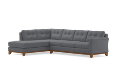 Marco 2pc Sleeper Sectional :: Leg Finish: Pecan / Configuration: LAF - Chaise on the Left / Sleeper Option: Deluxe Innerspring Mattress