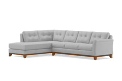 Marco 2pc Sleeper Sectional :: Leg Finish: Pecan / Configuration: LAF - Chaise on the Left / Sleeper Option: Memory Foam Mattress