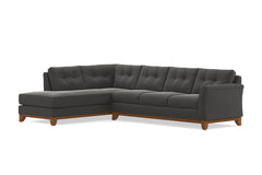 Marco 2pc Sleeper Sectional :: Leg Finish: Pecan / Configuration: LAF - Chaise on the Left / Sleeper Option: Deluxe Innerspring Mattress