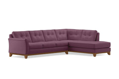 Marco 2pc Sleeper Sectional :: Leg Finish: Pecan / Configuration: RAF - Chaise on the Right / Sleeper Option: Memory Foam Mattress