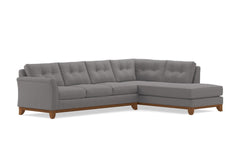 Marco 2pc Sleeper Sectional :: Leg Finish: Pecan / Configuration: RAF - Chaise on the Right / Sleeper Option: Memory Foam Mattress