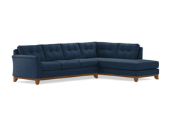 Marco 2pc Sleeper Sectional :: Leg Finish: Pecan / Configuration: RAF - Chaise on the Right / Sleeper Option: Deluxe Innerspring Mattress