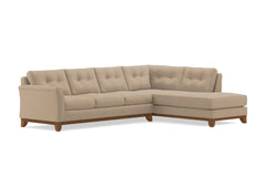 Marco 2pc Sleeper Sectional :: Leg Finish: Pecan / Configuration: RAF - Chaise on the Right / Sleeper Option: Deluxe Innerspring Mattress