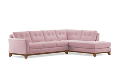 Marco 2pc Sleeper Sectional :: Leg Finish: Pecan / Configuration: RAF - Chaise on the Right / Sleeper Option: Memory Foam Mattress