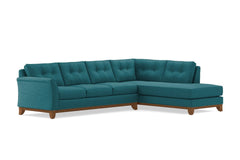 Marco 2pc Sleeper Sectional :: Leg Finish: Pecan / Configuration: RAF - Chaise on the Right / Sleeper Option: Memory Foam Mattress