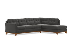 Marco 2pc Sleeper Sectional :: Leg Finish: Pecan / Configuration: RAF - Chaise on the Right / Sleeper Option: Deluxe Innerspring Mattress