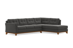 Marco 2pc Sleeper Sectional :: Leg Finish: Pecan / Configuration: RAF - Chaise on the Right / Sleeper Option: Memory Foam Mattress