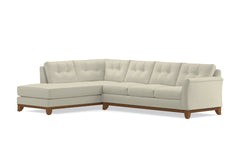 Marco 2pc Sleeper Sectional :: Leg Finish: Pecan / Configuration: LAF - Chaise on the Left / Sleeper Option: Deluxe Innerspring Mattress