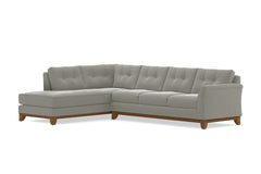 Marco 2pc Sleeper Sectional :: Leg Finish: Pecan / Configuration: LAF - Chaise on the Left / Sleeper Option: Deluxe Innerspring Mattress